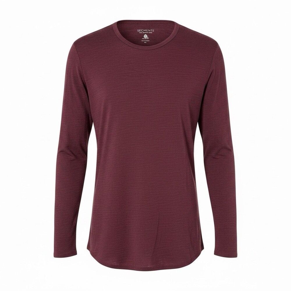 Segments Top Womens Maroon Merino Wool Long Sleeve Baselayer XL Outdoor Hike